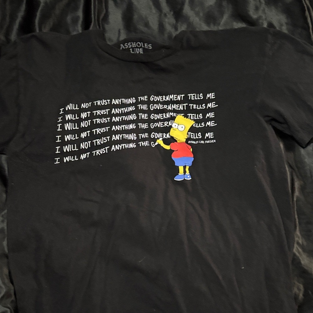 Black Graphic T-Shirt with Cartoon Print